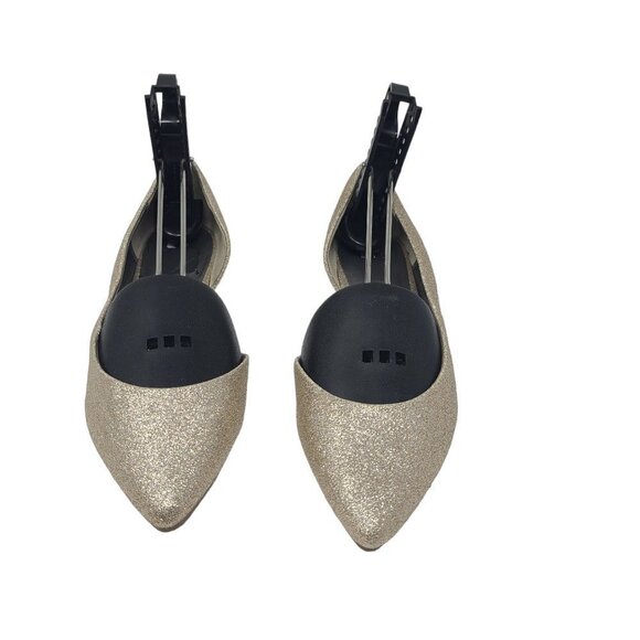 BP Flats D'Orsay Shoes Gold Glitter Size 8.5 *READ LISTING* - Picture 3 of 5